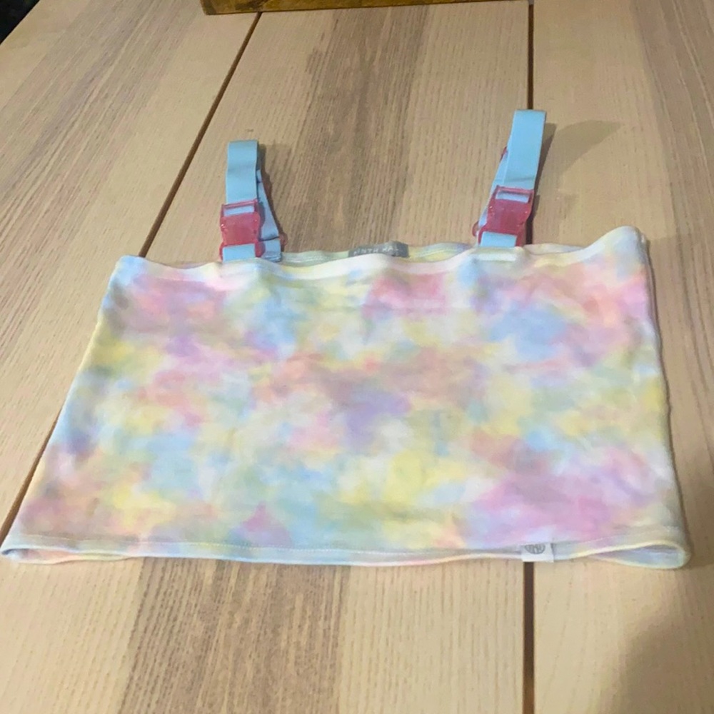 tie dye buckle tank top